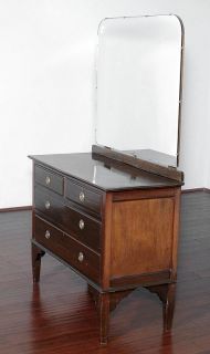 Antique English Mahogany Dresser Chest Vanity w Mirror c1905 82B 