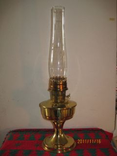 Antique ALADDIN Brass Kerosene Oil Lamp with Glass Chimney