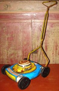 Vintage Kids Chein Rotor Mower Tin Toy Push Lawn Mower USA