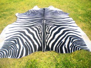 Zebra Print Printed Cowhide Skin Rug Cow Hide DC3546