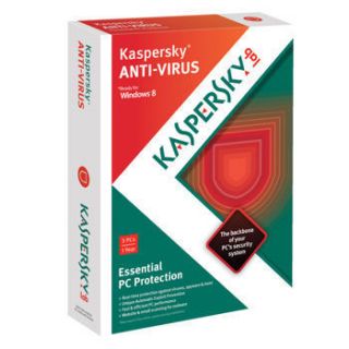 Kaspersky Antivirus 2013   3 PCs   1 yr protection   SALE