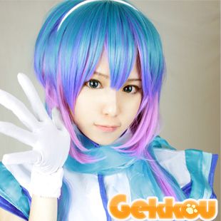 Vocaloid 3 Aoki Lapis Miku Cosplay Wig Blue Green Long 110Cm