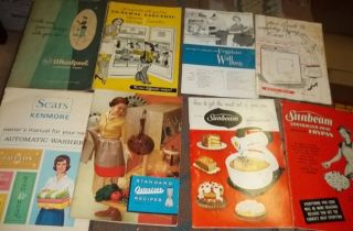 Vintage Household Appliances 14 Instruction Manual Recipe Lot  GE 