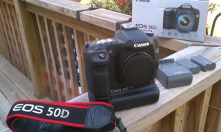 Canon EOS 50D 15.1 MP Digital SLR Camera Body + BG E2N Battery Grip No 