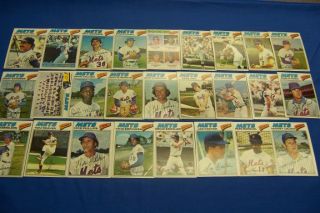 1977 Topps New York Mets Complete Set of 26 Seaver Free