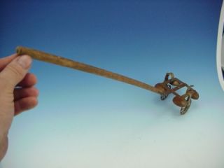 Antique Working Child Push Pull Toy with Ringing Bells Cast Iron 