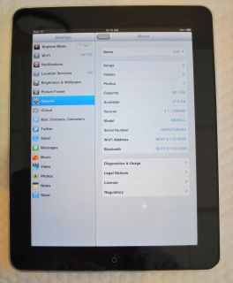 FOR REPAIR Apple iPad 64GB WiFi Black 1st Gen MB294LL A A1219 64 GB 
