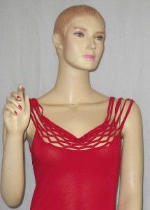 Antonio Berardi Red Stretchy Sleeveless Dress w Bow 42