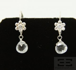 Anzie White Topaz and Sterling Silver Flower Drop Earrings