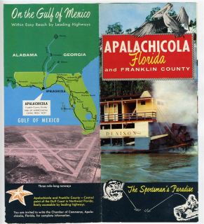 Apalachicola Florida and Franklin County Brochure 1950S