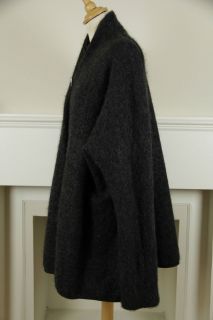 Annette Gortz superkid mohair & wool loose fit jacket & pin L 14 16 18 