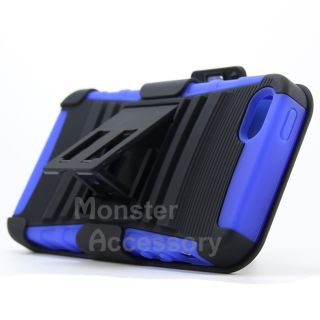   KICKSTAND + HOLSTER HARD CASE GEL COVER FOR APPLE IPHONE 5 5G 6TH GEN