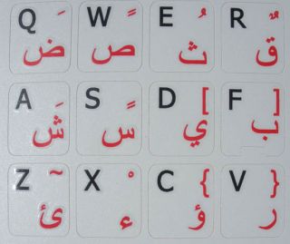 Arabic Keyboard Stickers Grey Non Transparent Background Language 