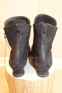 ARCHE nubuck leather wedge back zip ankle BOOTS size 40 US 10