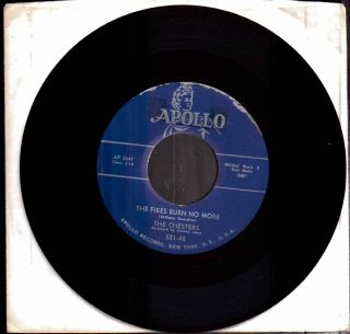 Chesters Little Anthony Fires Burn No More Apollo 521 45 rpm Vinyl 