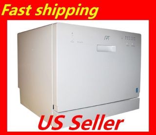   Stainless Steel Interior Portable Countertop Dishwasher White