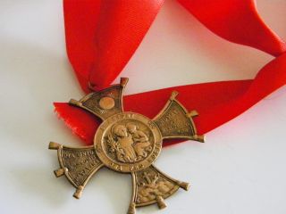 old fashioned antique cross medal st anthony w ribbon measure 6 cm