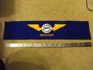 US Army Air Force AWS Observer Arm Band Mint
