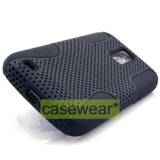 Black Apex Dual Layer Hard Case Gel Cover for Samsung Galaxy s 2 T 