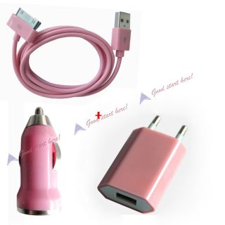   Wall Charger Adapter Car Charger USB Data Cable for iphone 4G 3G ipod