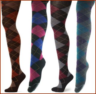 HUE Hosiery Womens / Girls Argyle Knit Sweater Tights Stockings Panty 