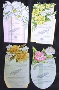Stunning Chic Vintage Florist Blotters Roses Tulips Daffodils Mums 4 