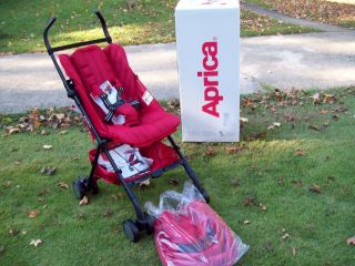New in Box Aprica Cadence Premiere Red Standard Baby Stroller Hot Item 