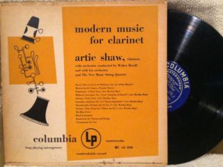 Artie Shaw   Modern Music for Clarinet   Ultra Rare Columbia LP