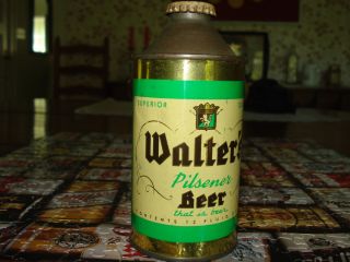 Walters Pilsner Beer Cone Top Beer Can with Cap Brewed Eau Claire Wi 