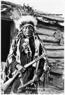 1912 Indian w Peace Pipe Rifle Arthur Iron Photo