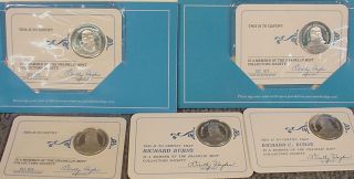 Franklin Mint Collectors Society Member Silver Medals 1971 1975 lot of 