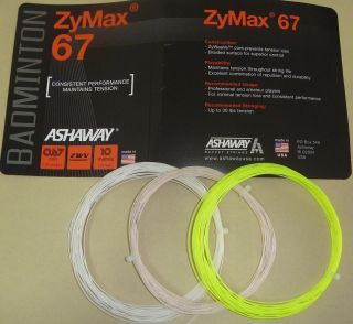 10 Ashaway Zymax ZM67 ZM62 Badminton Racket Racquet String