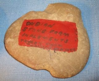 STONE ARTIFACTS Tools Arrowhead Hammer Grinder Fossil Marked INDIAN 