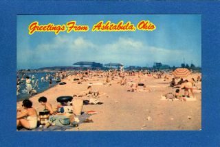 A270 Postcard Ashtabula Ohio Walnut Beach Lake Erie