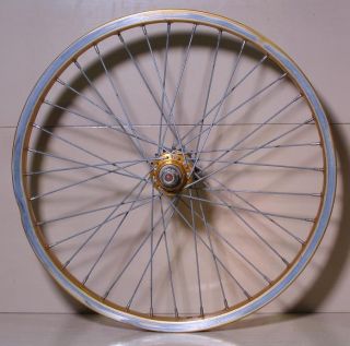 Old School BMX Wheels Araya 7x 20x1 75 Suzue Shimano Hubs Gold 