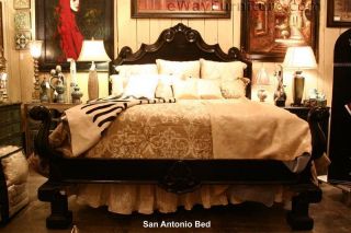   Solid Pine Black King Poster Bed Artisan Bedroom Furniture