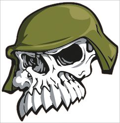 Army Skull Logo Vinyl Decal Sticker Laminated 9 5 x 10 Large