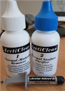 Arctic Silver 5 Thermal Compound 3 5 grams Arcticlean 60 ml CPU Artic 