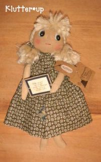   Primitive Homespun Fabric Country Girl Doll Ashlee Made in USA