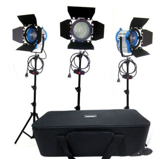   Tungsten 650W 3 Spotlight Studio Video Spot light case stands as arri