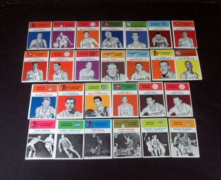 1961 62 Fleer Basketball Starter Set 26 Cards EX MT BV $800 Heinsohn 