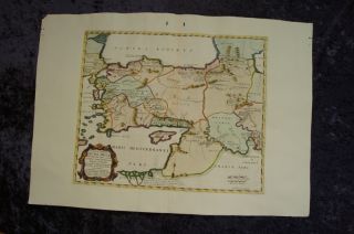 Turkey Asia Minor Troy Anatolia Cyprus Syria Engraving Map Sanson 1694 