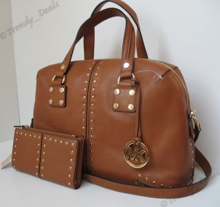 Michael Kors Astor Large Leather Satchel Tote Handbag Bag Continental 