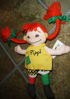  Pippi Longstocking Plush Toy Doll 80s Sweden Astrid Lindgren