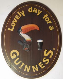Guinness Irish Beer Lovely Day Wood Plank Pub Bar Sign