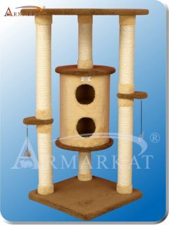 44” High Armarkat Cat Tree Furniture Condo House Double Base for 