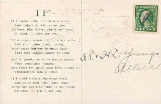 Attica New York NY RFD Rural Letter Carrier Christmas Greetings 