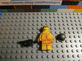 Lego Army Soldier Minifigure w Helmet and Machine Gun New Mint