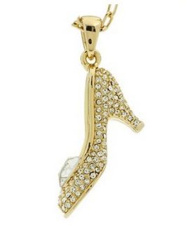 Disney Couture Kidada Gold Cinderella Slipper Necklace