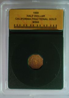 1855 California 1 2 Fractional Gold Coin Token 892 FREE SHIPPING